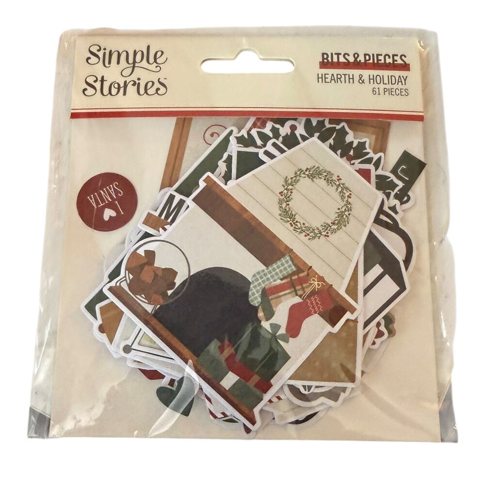 Single Stories Bits & Pieces Hearth Holiday 61 Pieces Scrapbooking 18217
